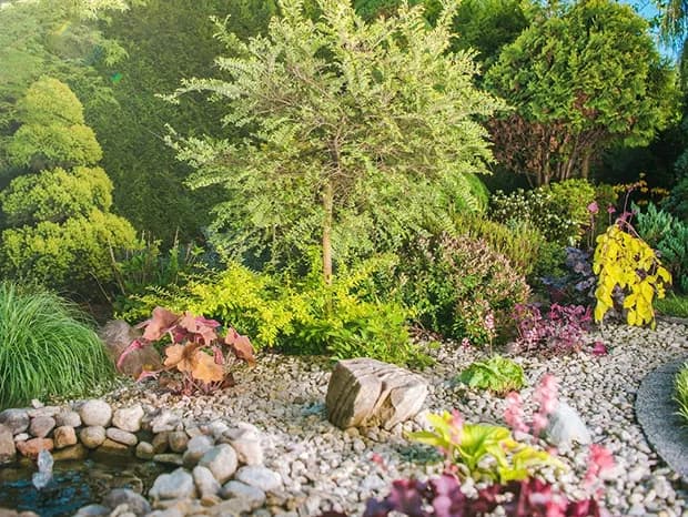 Finished garden details with styling and decorative accents
